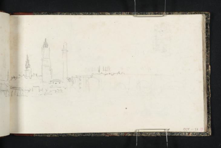 Joseph Mallord William Turner, ‘Old London Bridge from the Southwark Side, with St Magnus the Martyr's Church and the Monument across the Pool of London’ ?1824