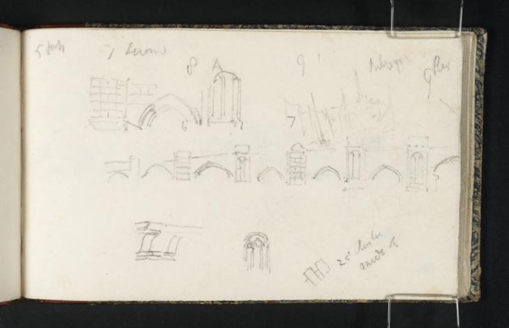 Joseph Mallord William Turner, ‘Old London Bridge; Architectural Details; a Gothic Window’ ?1824