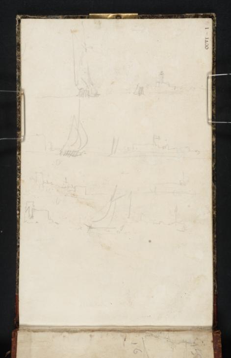 Joseph Mallord William Turner, ‘Sailing Boats off the Square Tower Semaphore Station and in the Harbour at Portsmouth’ ?1824