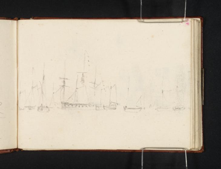 Joseph Mallord William Turner, ‘Yachts Passing a Moored Warship’ 1827