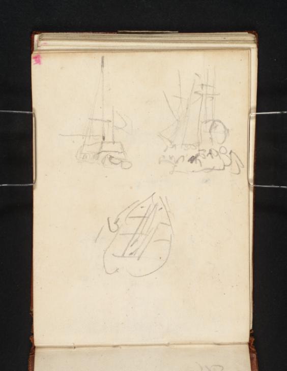 Joseph Mallord William Turner, ‘A Party in a Rowing Boat and a Yacht Passing Moored Shipping, Probably at Cowes; a Study of a Rowing Boat’ 1827