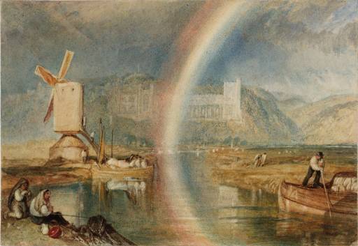Joseph Mallord William Turner, ‘Arundel Castle on the River Arun, with a Rainbow’ c.1824-5