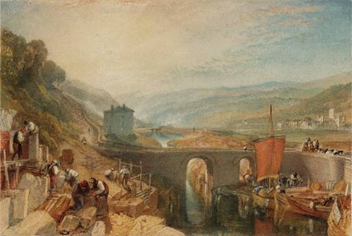 Joseph Mallord William Turner, ‘Kirkstall Lock, on the River Aire’ 1824-5