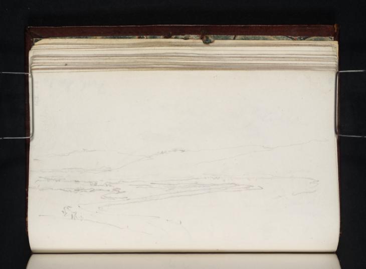 Joseph Mallord William Turner, ‘River, with Distant Hills ?near Farnley Hall’ c.1824