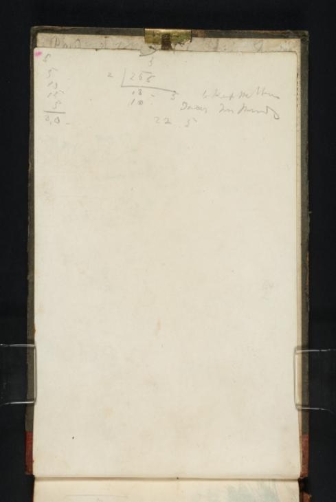 Joseph Mallord William Turner, ‘Inscription by Turner: Financial Calculations’ ?1825
