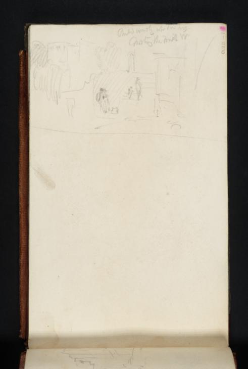 Joseph Mallord William Turner, ‘Figures on Steps by a Thames Bridge, Possibly at Richmond’ c.1825