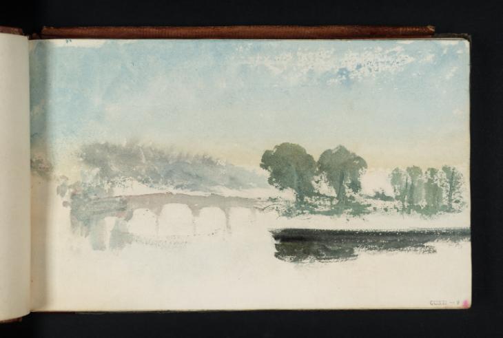 Joseph Mallord William Turner, ‘A River Scene with Trees and a Bridge’ c.1825