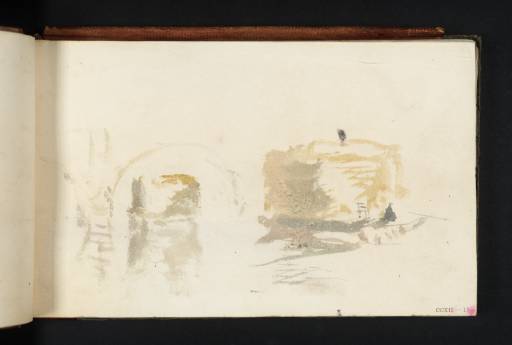 Joseph Mallord William Turner, ‘Barges, Laden with Hay, Passing under a Bridge’ c.1825