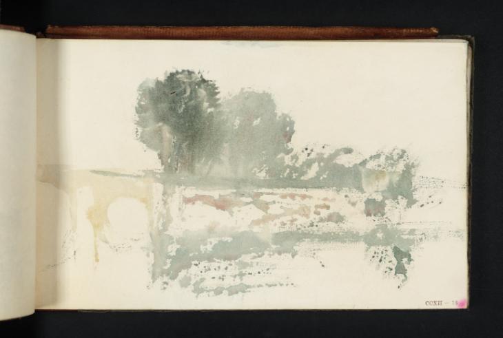 Joseph Mallord William Turner, ‘A River Bank with a Bridge and Trees’ c.1825