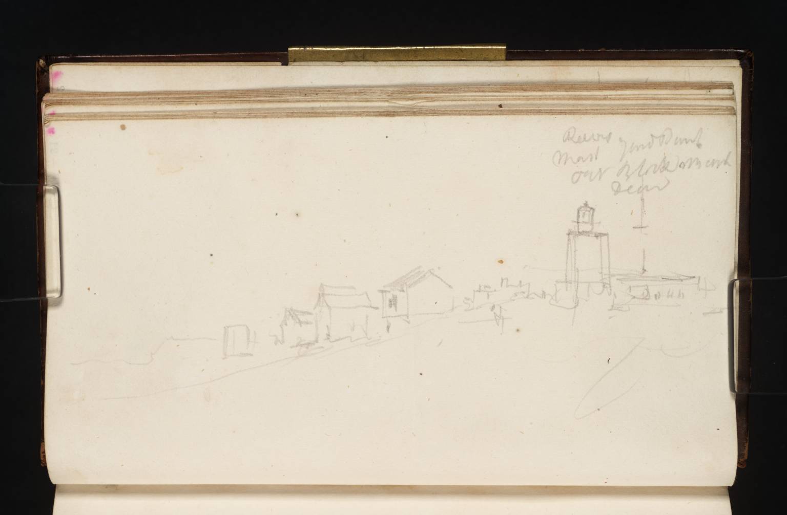 Lighthouse, with Group of Cottages