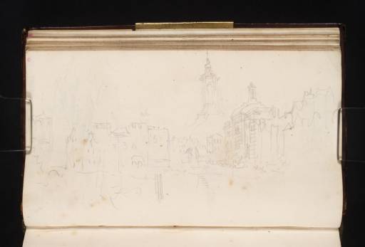 Joseph Mallord William Turner, ‘The Beurs, Rotterdam, from the Kolk, with Houses on the Westnieuwland and Draaisteeg Quays; the Cupola of the Beurs’ 1825