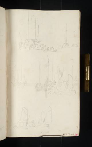 Joseph Mallord William Turner, ‘Studies of Boats under Sail and Moored on the Oude Maas (Old Meuse) River off Dordrecht’ 1825