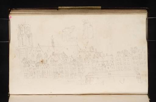 Joseph Mallord William Turner, ‘The Grote Markt and Korenbeurs at the End of the Kolk, Rotterdam, with St Lawrence's Church Beyond; Study of Milkmaids’ 1825