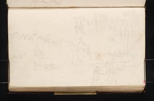 Joseph Mallord William Turner, ‘Boats on the Blaak, Rotterdam, with the Lutheran Church and Houtbrug to the West; Part of the Beurs’ 1825