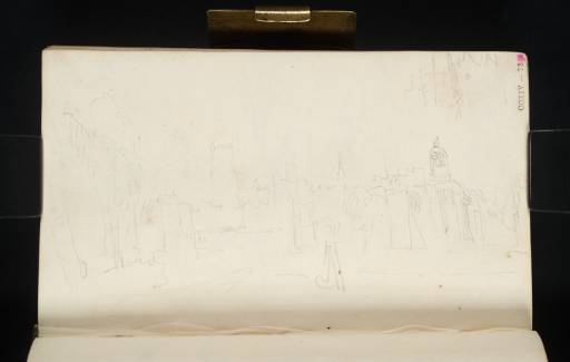 Joseph Mallord William Turner, ‘The North End of the Leuvehaven, Rotterdam, with the Cupola of the Lutheran Church above the Turn to the Blaak, and the Tower of St Lawrence's Church and Spire of the Oude Stadhuis in the Distance’ 1825