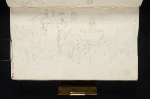 Joseph Mallord William Turner, ‘The Royal Palace, Amsterdam, to the North, from the Nieuwezijds Voorburgwal Canal; Details Including the Cupola’ 1825