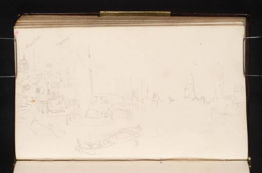 Joseph Mallord William Turner, ‘Boats off the IJ Riverfront at Amsterdam, near the Haringpakkerstoren’ 1825