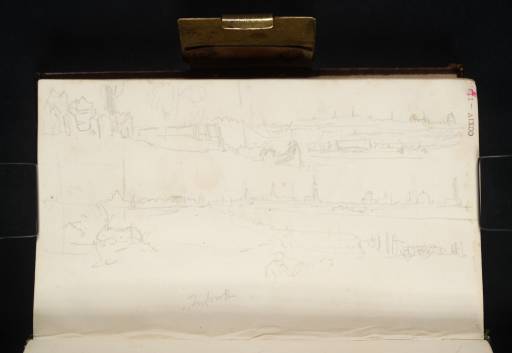 Joseph Mallord William Turner, ‘Views of the Spires and Domes of Amsterdam across the River IJ, with Boats, Buildings and Trees in the Foreground’ 1825