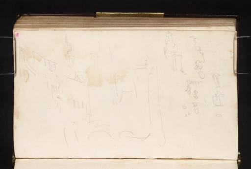 Joseph Mallord William Turner, ‘?The Oudegracht, Utrecht, with the Tower of the Cathedral (Domtoren) in the Distance; Details of Gabled Façades’ 1825