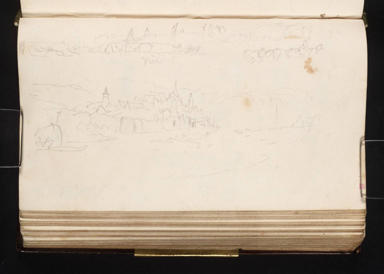 Views on River. Visa [Turner]. (?Visé, on the Meuse between Maastricht and Liege)