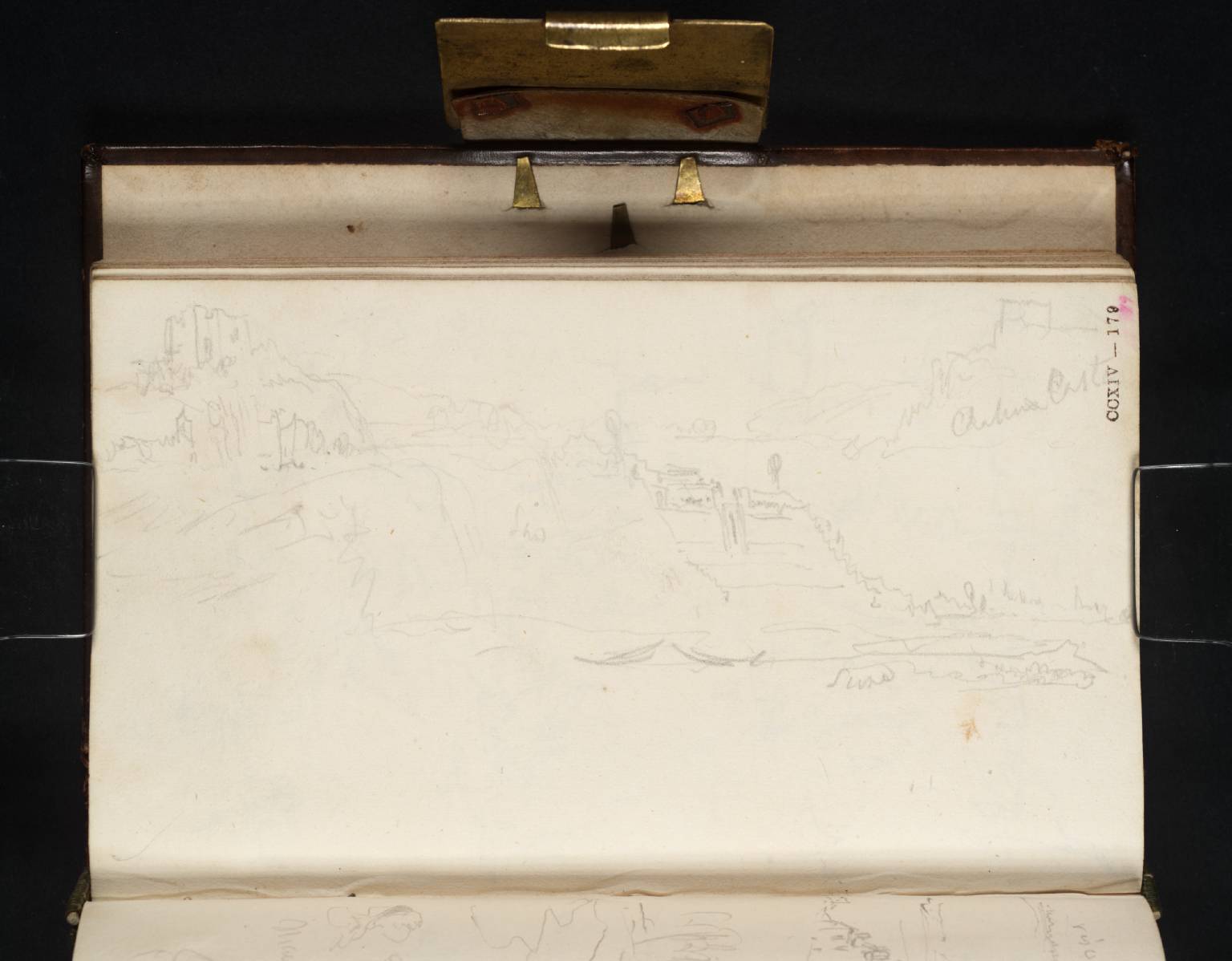 Castle on River Bank. ?Chateau Casta [Turner]. (Château of Castert, on Meuse, near Eysden)