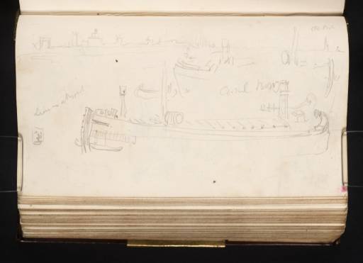 Joseph Mallord William Turner, ‘Studies of Cargo Barges; a Distant View of Nieuwpoort’ 1825