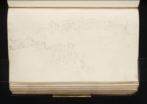 Joseph Mallord William Turner, ‘Dover Castle from the South-West, with Cottages and a Breakwater in the Foreground’ 1825