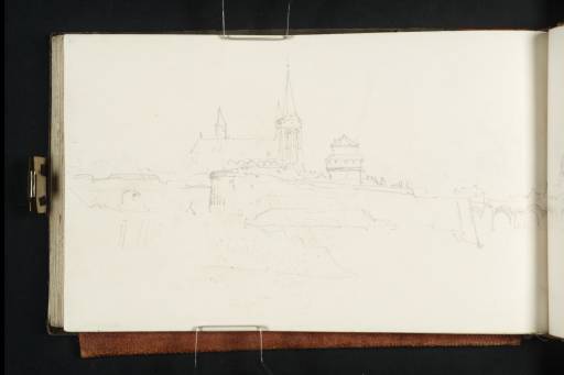 Joseph Mallord William Turner, ‘St Martin's Church, Wyck, with the Sint Servaasbrug and the Churches of Maastricht across the River Maas (Meuse) to the South-West’ 1825