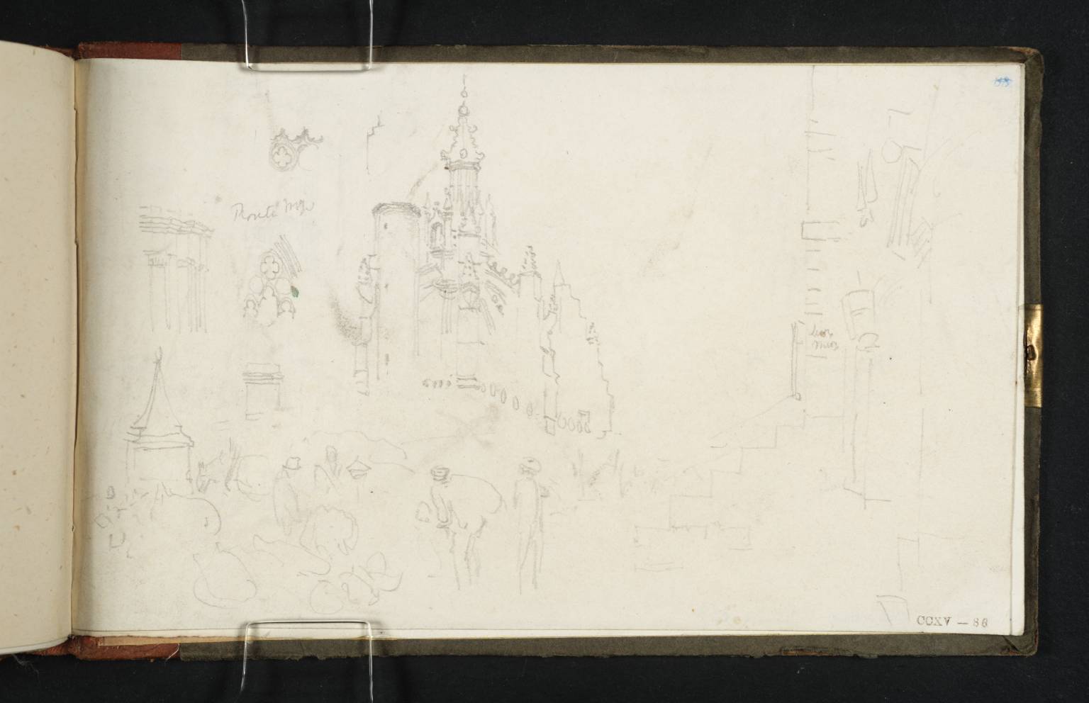 Church Tower, Figures, Etc.