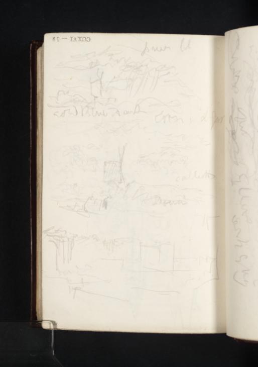 Joseph Mallord William Turner, ‘Landscape and Windmill; Windmill; Walls and Gateway ?in Northern France’ 1824