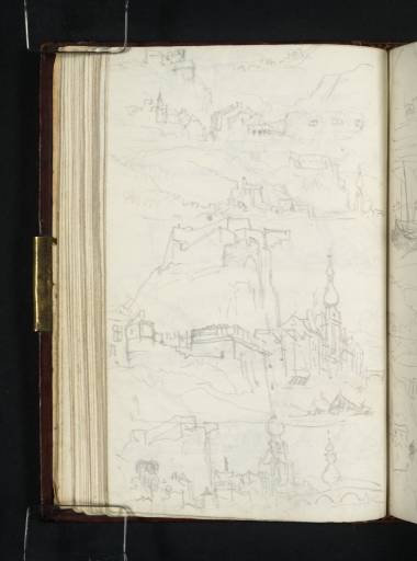Joseph Mallord William Turner, ‘Overlapping Sketches of Dinant Looking Upstream’ 1824