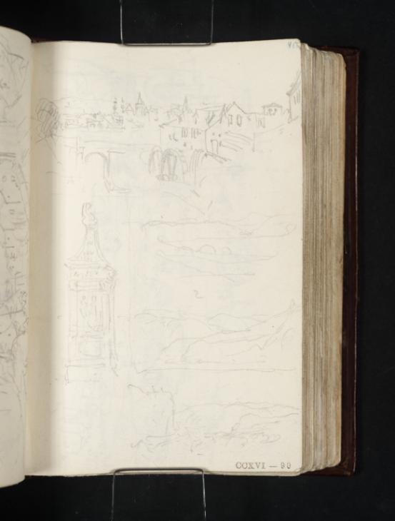 Joseph Mallord William Turner, ‘Trier from Pallien; The Roman Column at Igel; Hills near Trier’ 1824