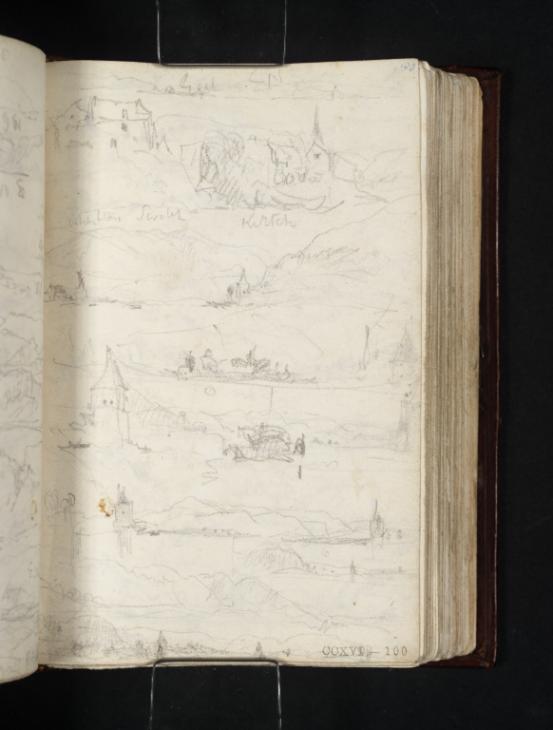Joseph Mallord William Turner, ‘Seven Sketches, mostly Showing Schweich and Kirsch Facing Each Other across the Moselle’ 1824