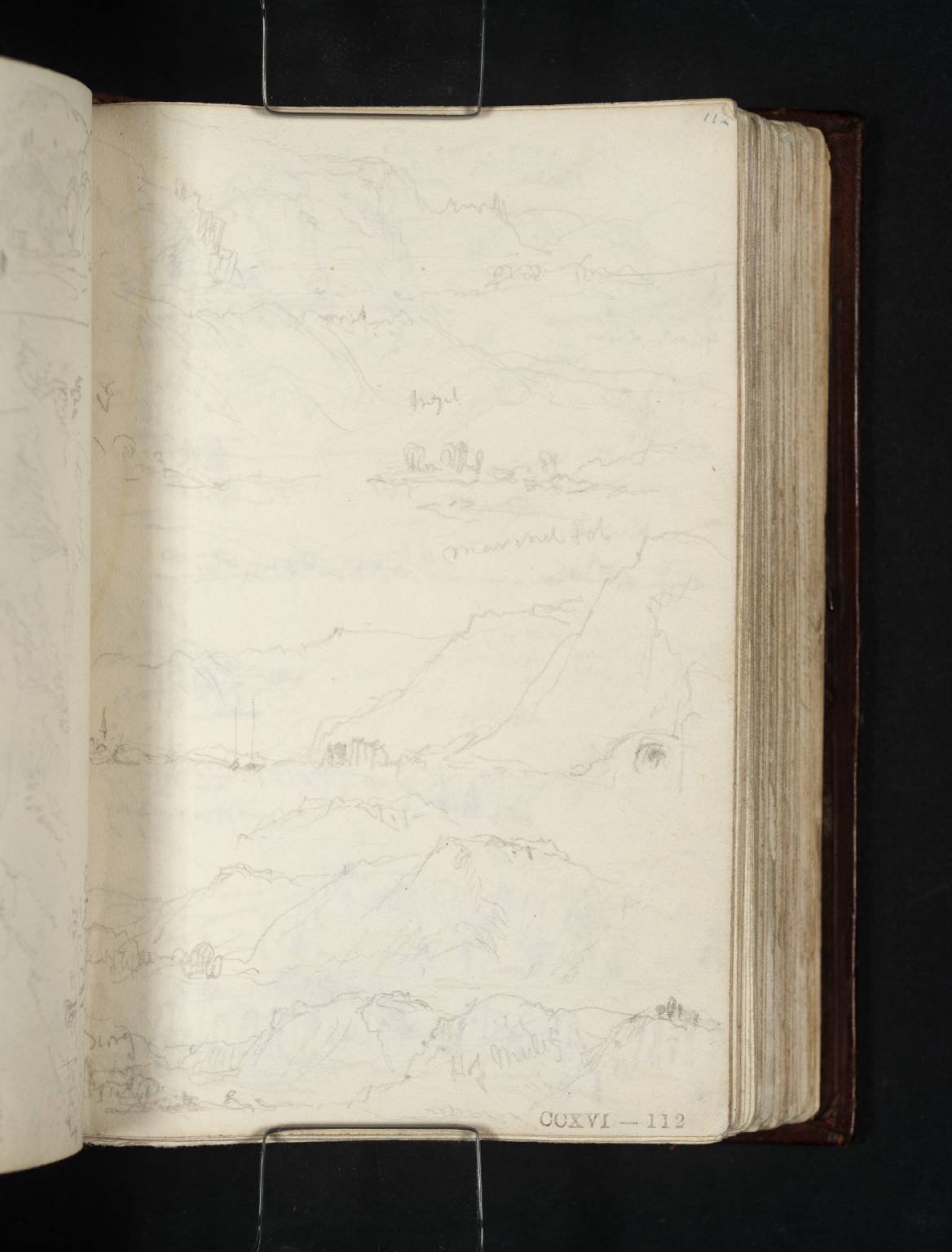Sketches, Mostly Looking Upstream from near Burg to the Ruined Fortress of Montroyal on the Hill above Traben
