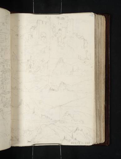Joseph Mallord William Turner, ‘The Burg at Cochem; Small Views of Cochem and the Burg from Various Directions; Klotten and Burg Coraidelstein’ 1824