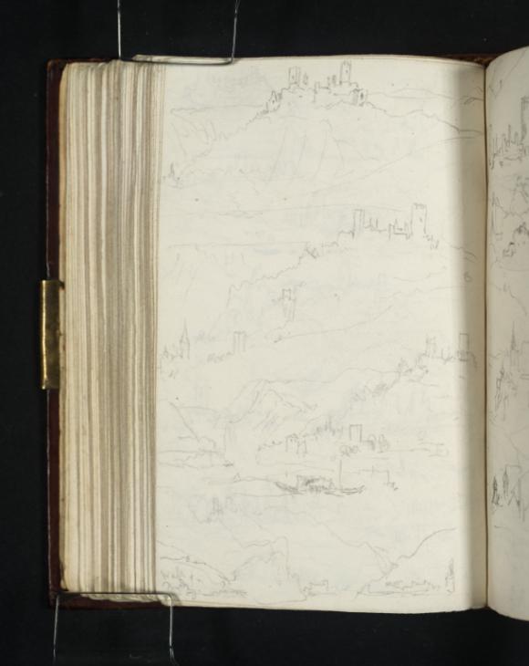 Joseph Mallord William Turner, ‘Burg Thurandt and Alken, Looking Downstream; Alken and Burg Thurandt, Looking Upstream’ 1824