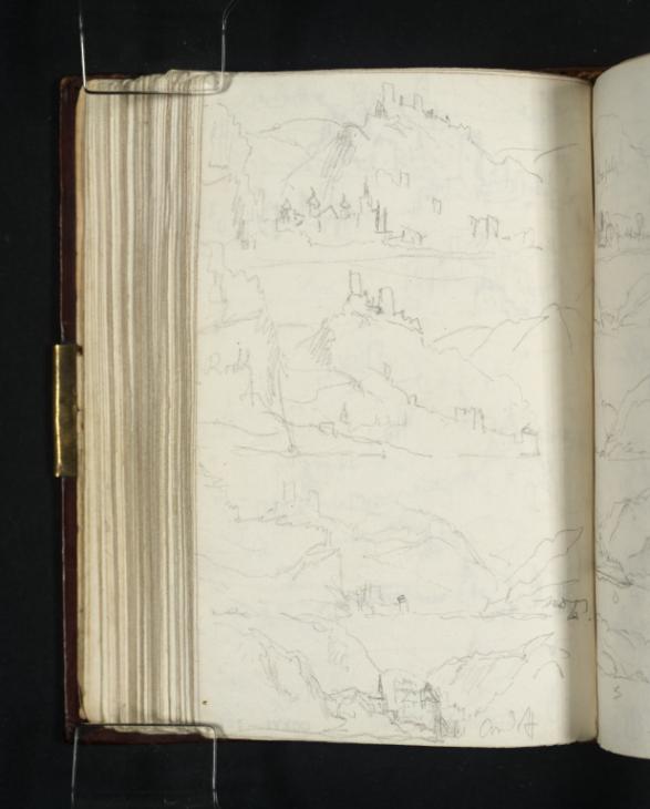 Joseph Mallord William Turner, ‘Alken and Burg Thurandt, Looking Upstream; Gondorf, Looking Downstream’ 1824