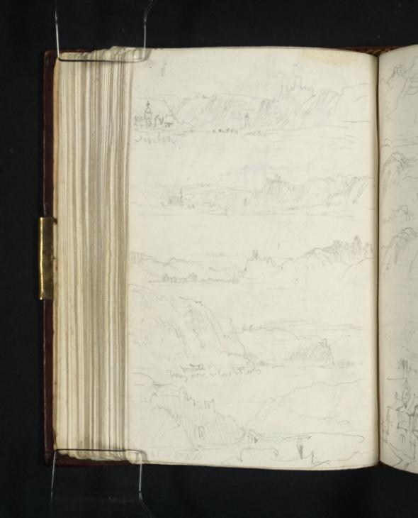Joseph Mallord William Turner, ‘Dieblich and Kobern, Looking Upstream; Views Upstream towards Kobern; Views Downstream towards Winningen’ 1824