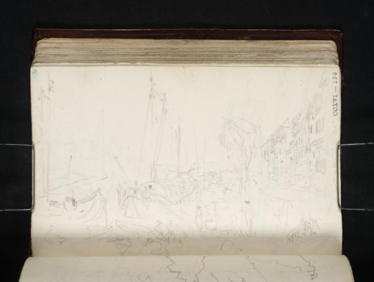 Joseph Mallord William Turner, ‘The Moselle Front at Koblenz, Looking Downstream with Moored Boats, and People at Work’ 1824