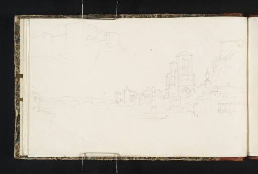 Joseph Mallord William Turner, ‘The Bridge, Church and Citadel at Huy, Looking Downstream’ 1824