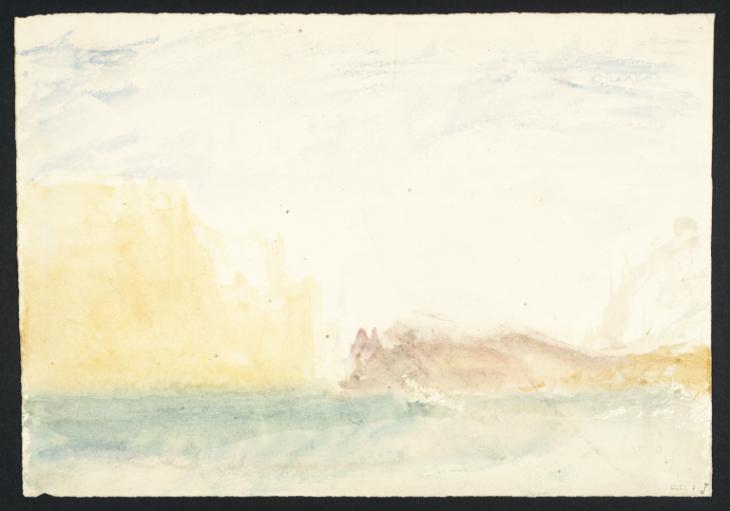 Joseph Mallord William Turner, ‘Waterside Hills and Buildings, ?near Dieppe’ c.1826