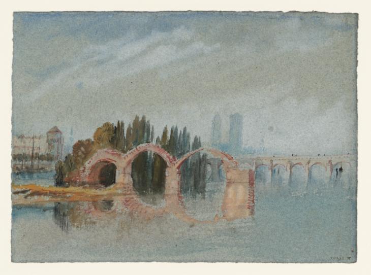 Joseph Mallord William Turner, ‘Ruins of the Old Pont Eudes, Tours’ c.1826-8