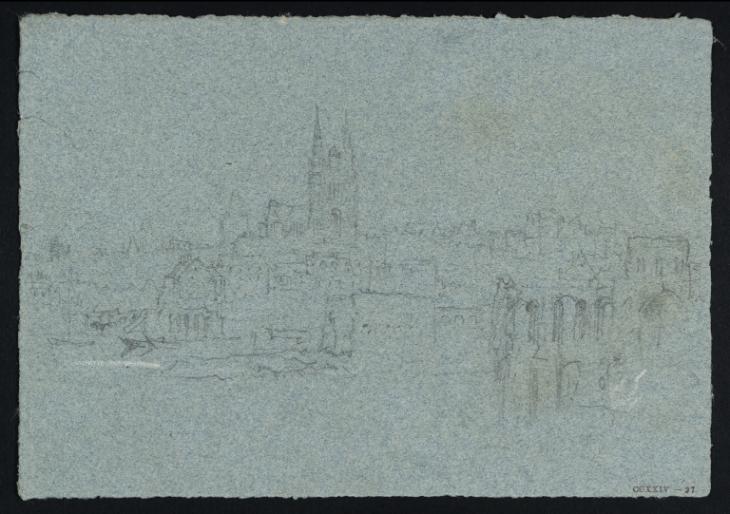 Joseph Mallord William Turner, ‘Pont des Treilles and the Cathedral, Angers’ 1826