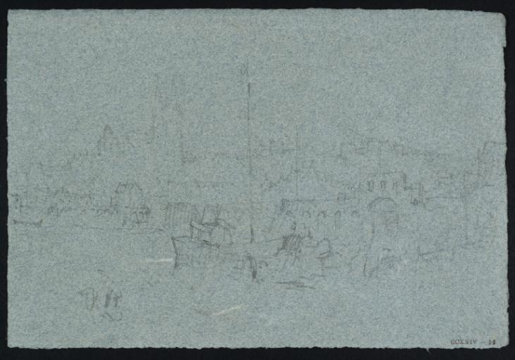 Joseph Mallord William Turner, ‘Pont des Treilles and Rivercraft, Angers’ 1826