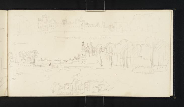 Joseph Mallord William Turner, ‘Windsor Castle; Eton College, and Houses nearby on the River Thames’ c.1827
