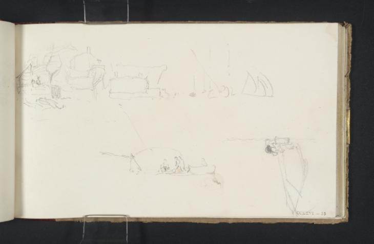 Joseph Mallord William Turner, ‘A Boatyard; a Careened Sailing Boat; a Yacht under Sail’ 1827