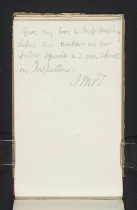 Joseph Mallord William Turner, ‘Inscription by Turner: Draft of a Letter’ ?1827