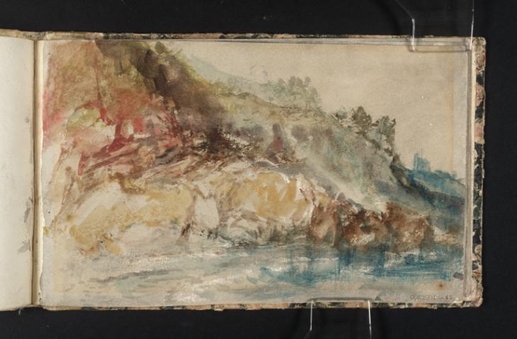 Joseph Mallord William Turner, ‘?A Rocky Cove on the Isle of Wight with a Distant Tower’ 1827