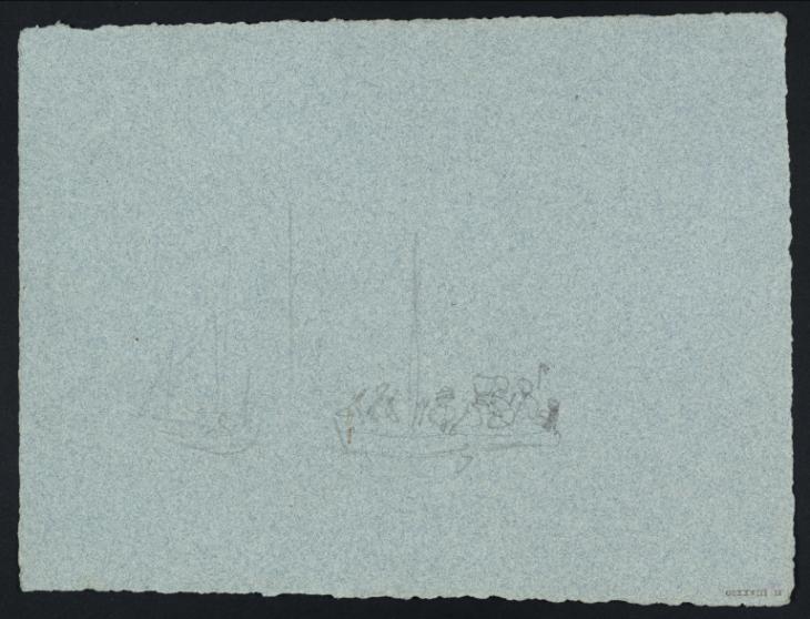 Joseph Mallord William Turner, ‘A Party in a Rowing Boat with Masts Beyond’ 1827
