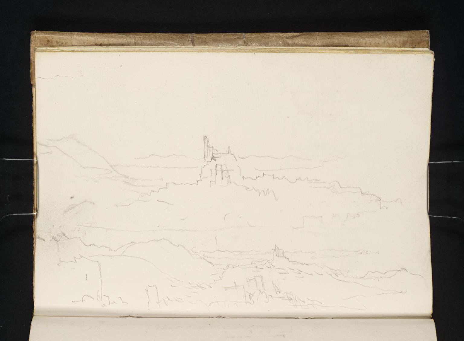 Church on Hill, with Distant Mountains